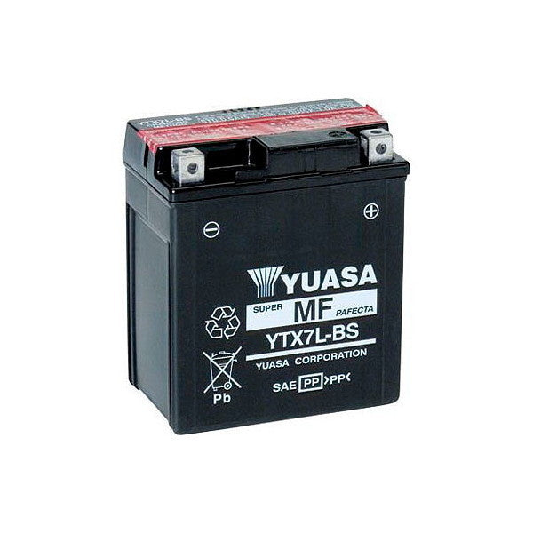 BATTERIA YUASA YTX7L-BS 12V-6AH (SIGILLATA CON ACIDO A CORREDO)