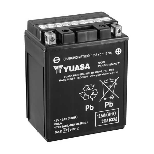 BATTERIA YUASA YTX14AHL-BS 12V-12AH (SIGILLATA CON ACIDO A CORREDO)