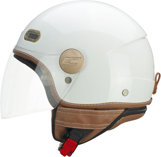 Casco Moto Jet CGM 191I PIX IT Verde Bianco Rosso Visiera lunga