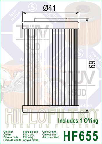 FILTRO OLIO HIFLO HF655 KTM 250 SXF 06 (1° FILTRO)