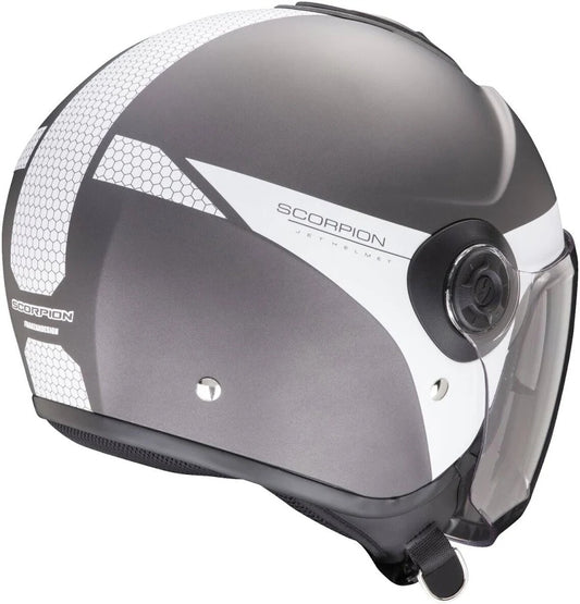 Casco Moto Jet Scorpion EXO-CITY II SHORT argento opaco-bianco (In Esaurimento)