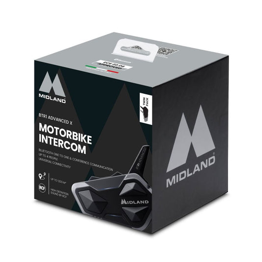 INTERFONO MIDLAND BTR1 Advanced X SINGOLO (1 PEZZO) Conference 4 persone fino a 1200 m