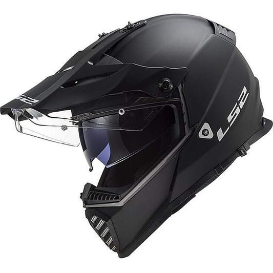Casco Cross Enduro Off Road Moto Ls2 MX436 PIONEER EVO Solid Nero Opaco