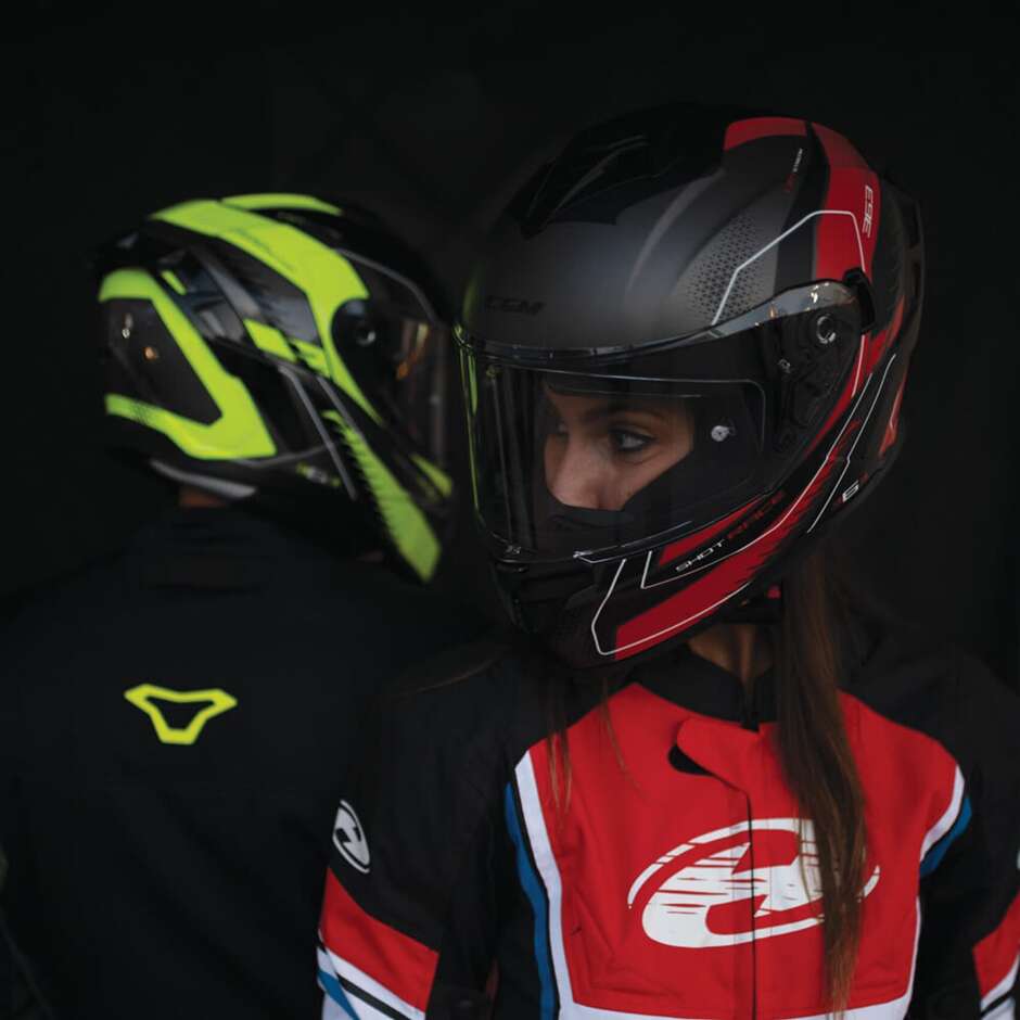 Casco Moto Integrale CGM 363G SHOT RACE Nero Giallo fluo