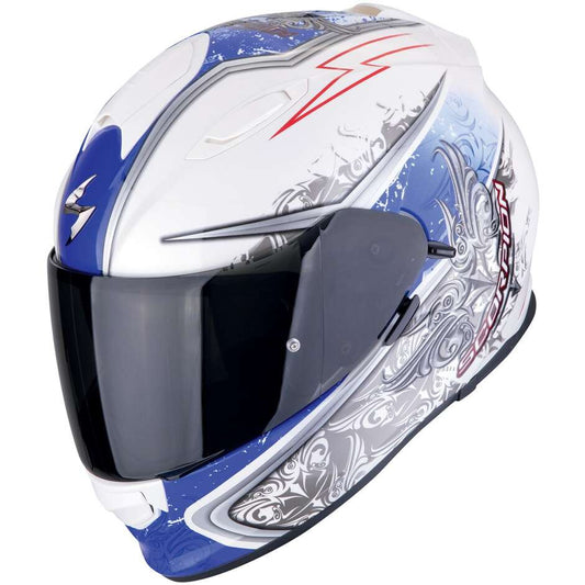 Casco Moto Integrale Scorpion EXO-491 RUN Bianco Blu (In Esaurimento)
