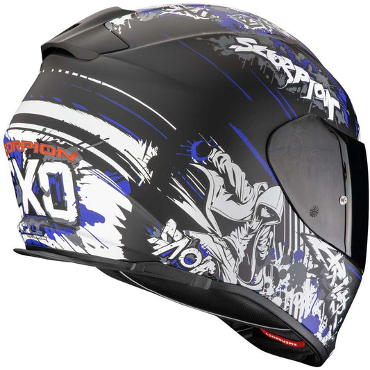 Casco Moto Integrale Scorpion EXO-491 SPECTOR Nero Opaco-Blu