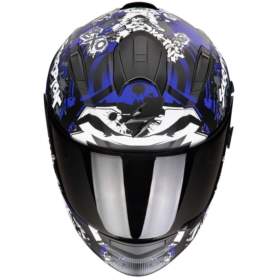 Casco Moto Integrale Scorpion EXO-491 SPECTOR Nero Opaco-Blu