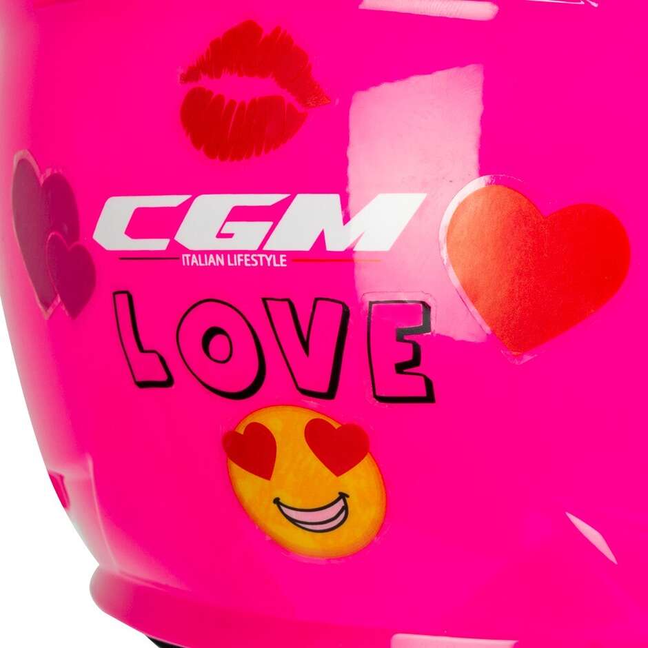 Casco Moto Jet Bambino CGM 261a MINI MONO Fucsia