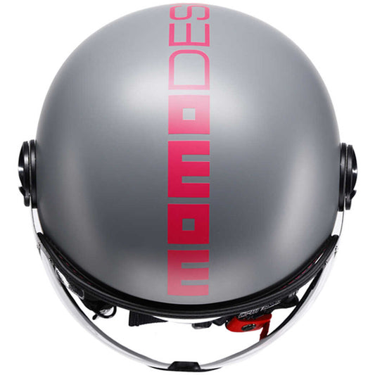 Casco Moto Jet Momo Design FGTR CLASSIC Grigio Opaco Fucsia Fluo