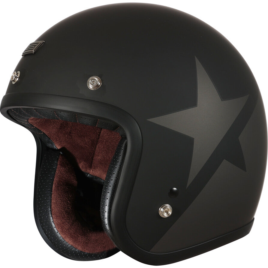 Casco Moto Jet Origine PRIMO Star Army Titanio Nero Opaco 22.06