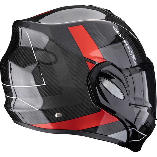 Casco Moto Modulare P/J Scorpion EXO-TECH EVO CARBON CAD Nero Rosso