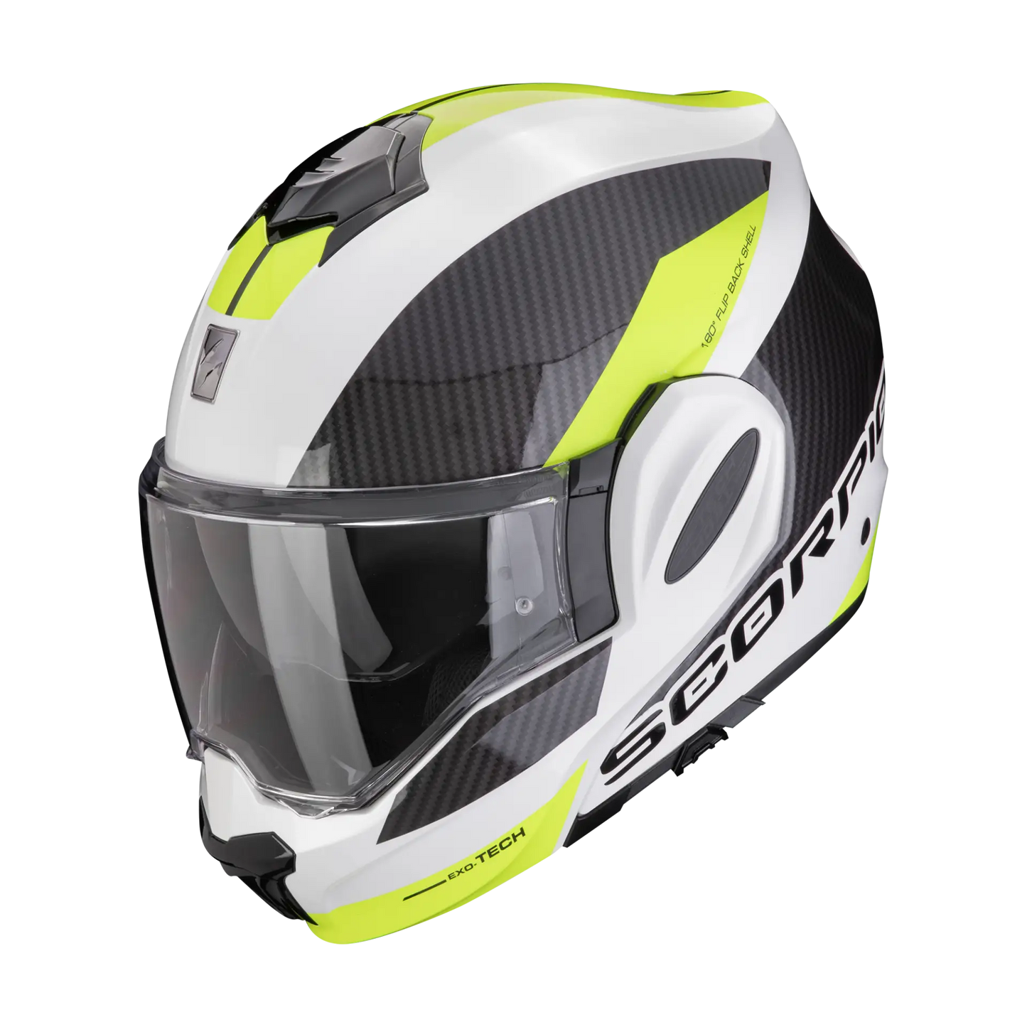 Casco Moto Modulare P/J Scorpion EXO-TECH EVO TEAM bianco-giallo neon (In Esaurimento)