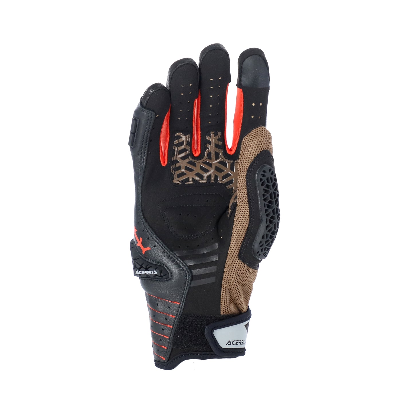 Guanti Moto da Strada Omologati in Tessuto ACERBIS CROSSOVER Marrone Arancio