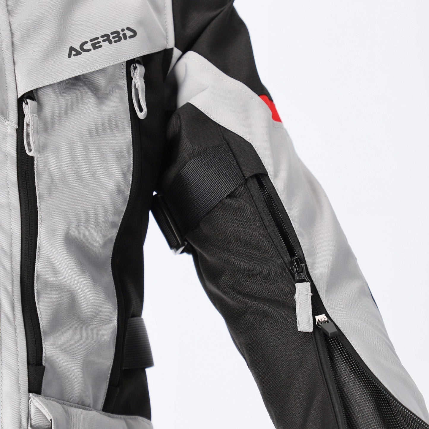 Acerbis X-Rover Giacca Donna Tessile Moto Impermeabile Grigio-Nero-Rosso