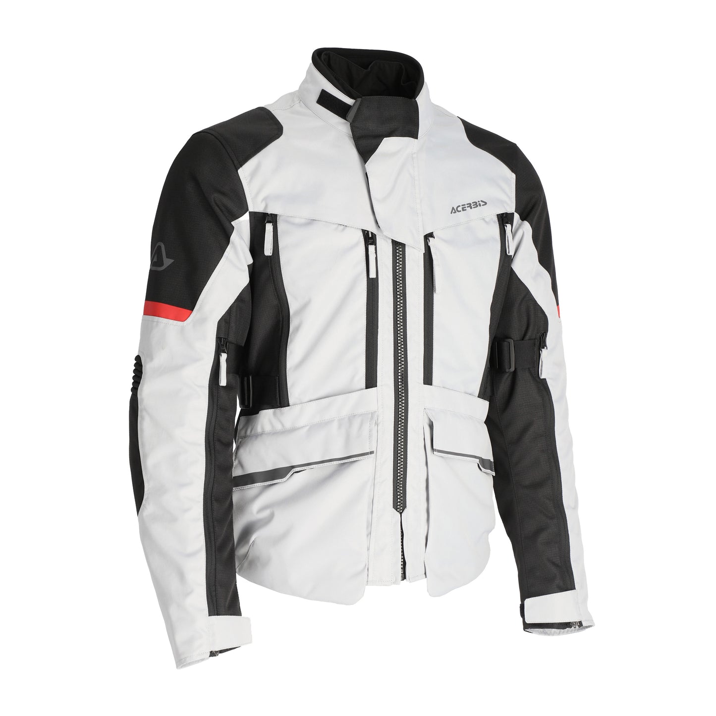 Acerbis X-Rover Giacca Tessile Moto Impermeabile Grigio-Nero-Rosso