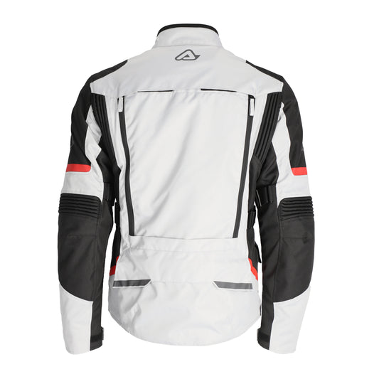 Acerbis X-Rover Giacca Tessile Moto Impermeabile Grigio-Nero-Rosso
