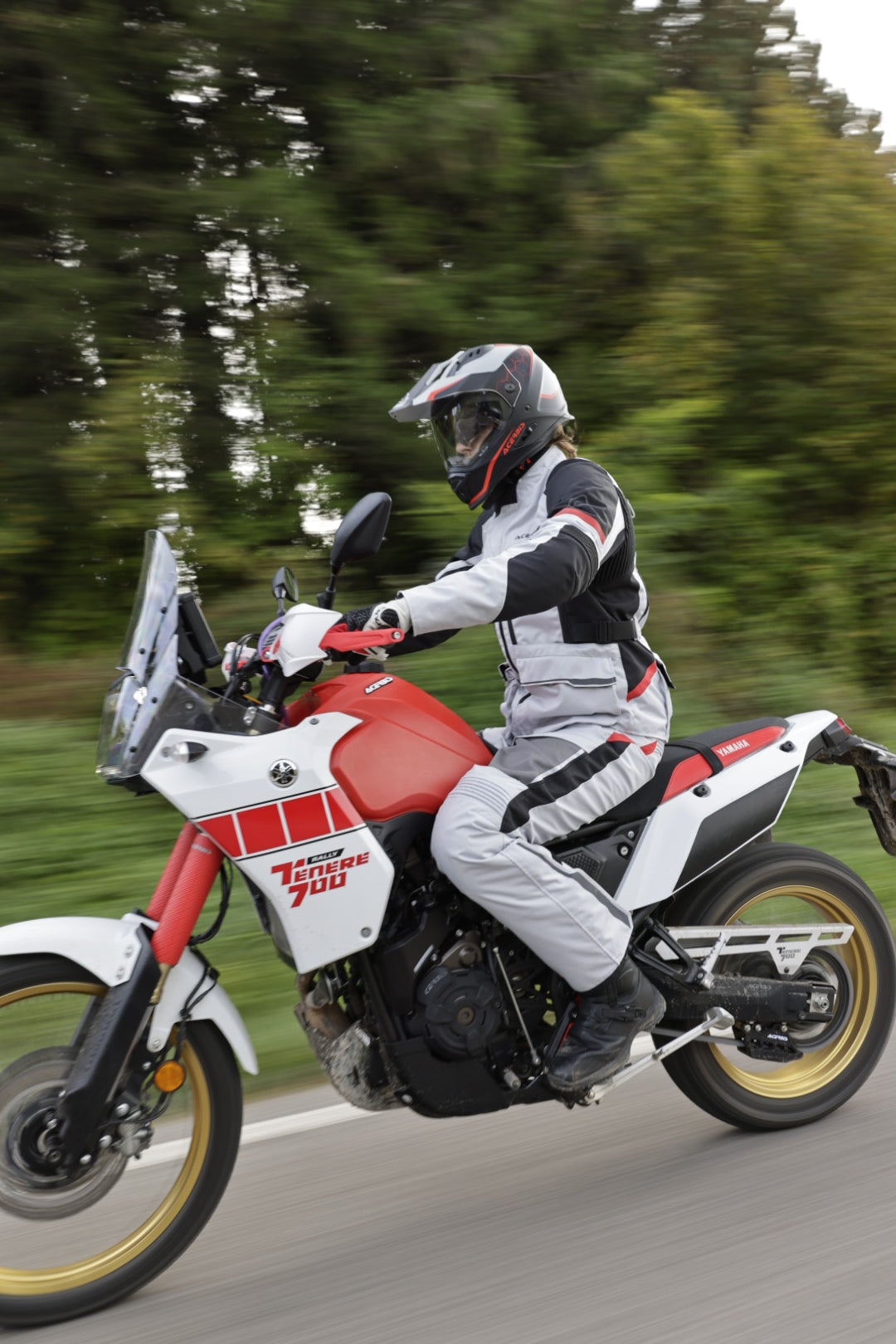 Acerbis X-Rover Giacca Tessile Moto Impermeabile Grigio-Nero-Rosso