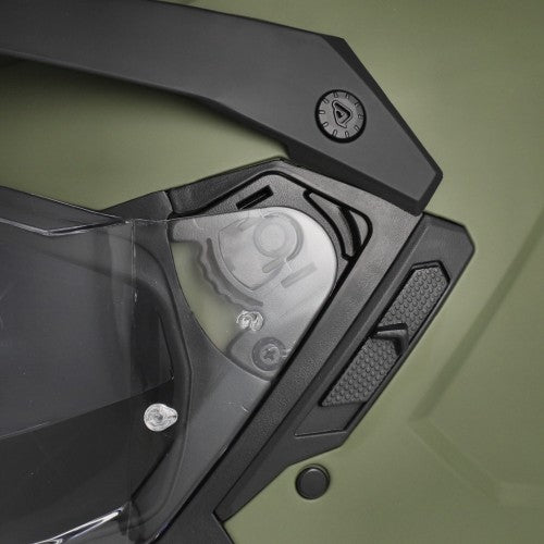 Casco Moto Adventure Acerbis Assault Mono Verde Militare
