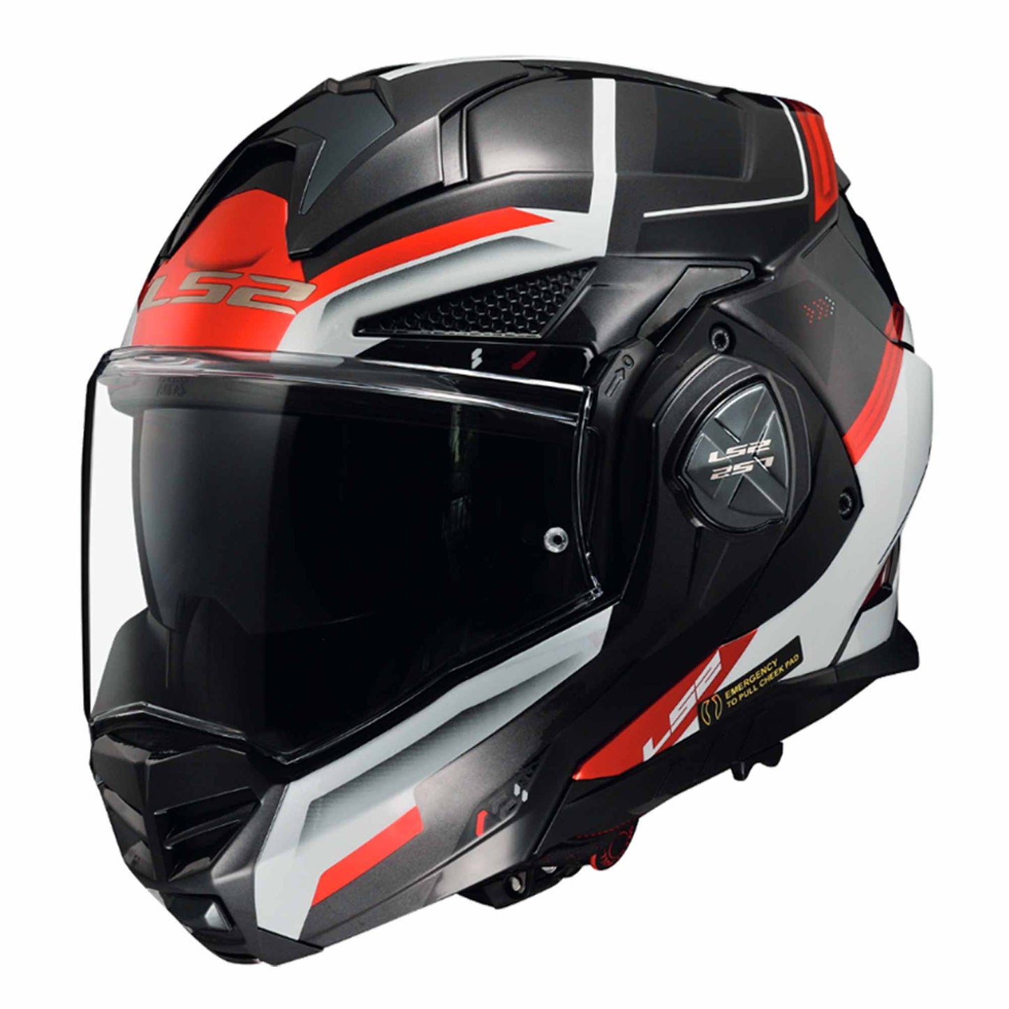 Casco modulare LS2 Advant X Spectrum Nero-Bianco-Rosso
