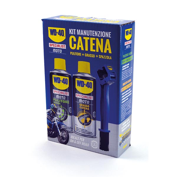 WD-40 KIT MANUTENZIONE CATENA PULITORE CATENA + GRASSO + SPAZZOLA