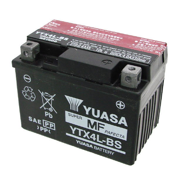 BATTERIA YUASA YTX4L-BS 12V-3AH (SIGILLATA CON ACIDO A CORREDO)