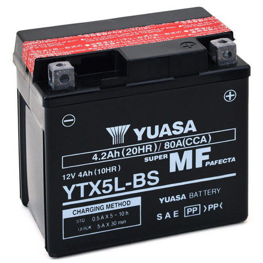 BATTERIA YUASA YTX5L-BS 12V-4AH (SIGILLATA CON ACIDO A CORREDO)