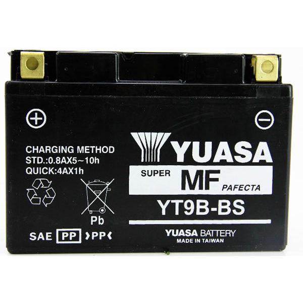 BATTERIA YUASA YT9B 12V-8AH (SIGILLATA ATTIVATA - FACTORY SEALED)