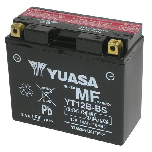 BATTERIA YUASA YT12B-BS 12V-10AH (SIGILLATA CON ACIDO A CORREDO)
