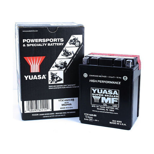 BATTERIA YUASA YTX14AH-BS 12V-12AH (SIGILLATA CON ACIDO A CORREDO)