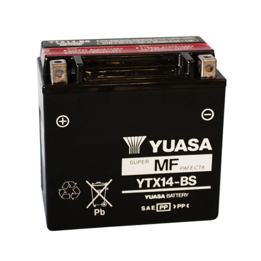 BATTERIA YUASA YTX14-BS 12V-12AH (SIGILLATA CON ACIDO A CORREDO)