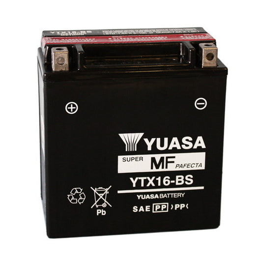 BATTERIA YUASA YTX16-BS 12V-14AH (SIGILLATA CON ACIDO A CORREDO)