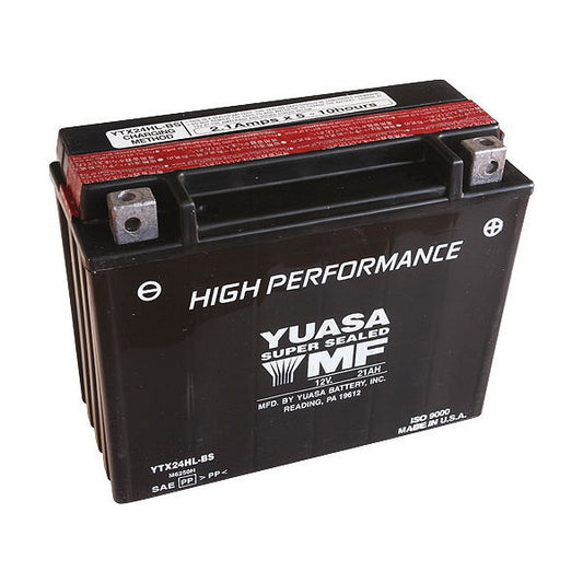 BATTERIA YUASA YTX24HL-BS 12V-21AH (SIGILLATA CON ACIDO A CORREDO)