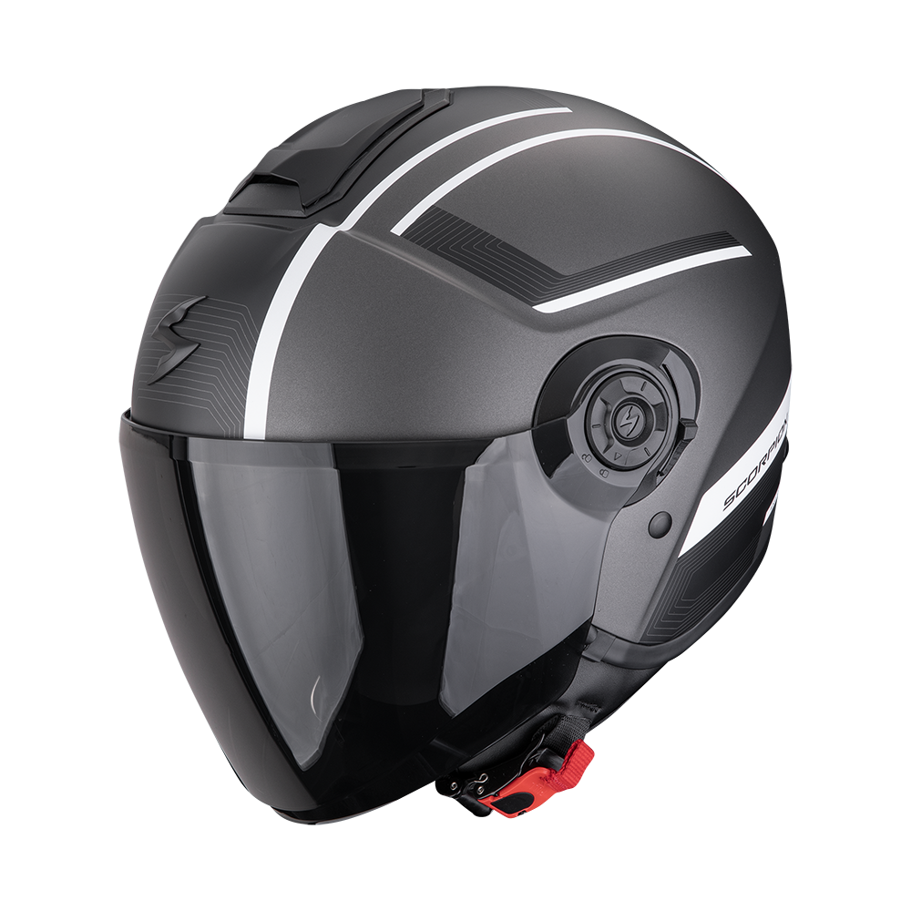 Casco Moto Jet Scorpion EXO-CITY II COSMOS Argento Opaco Bianco