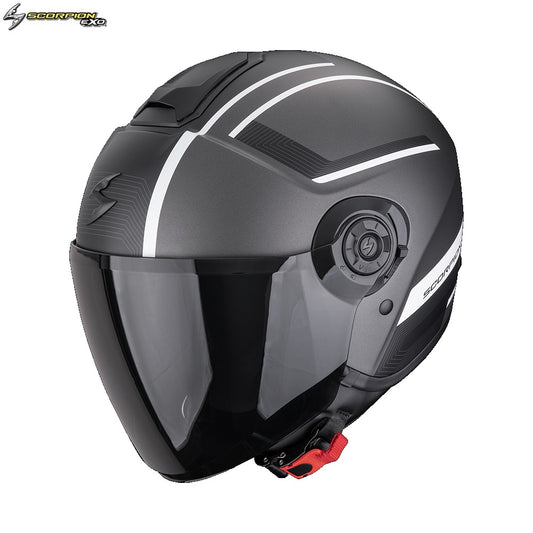 Casco Moto Jet Scorpion EXO-CITY II COSMOS Argento Opaco Bianco