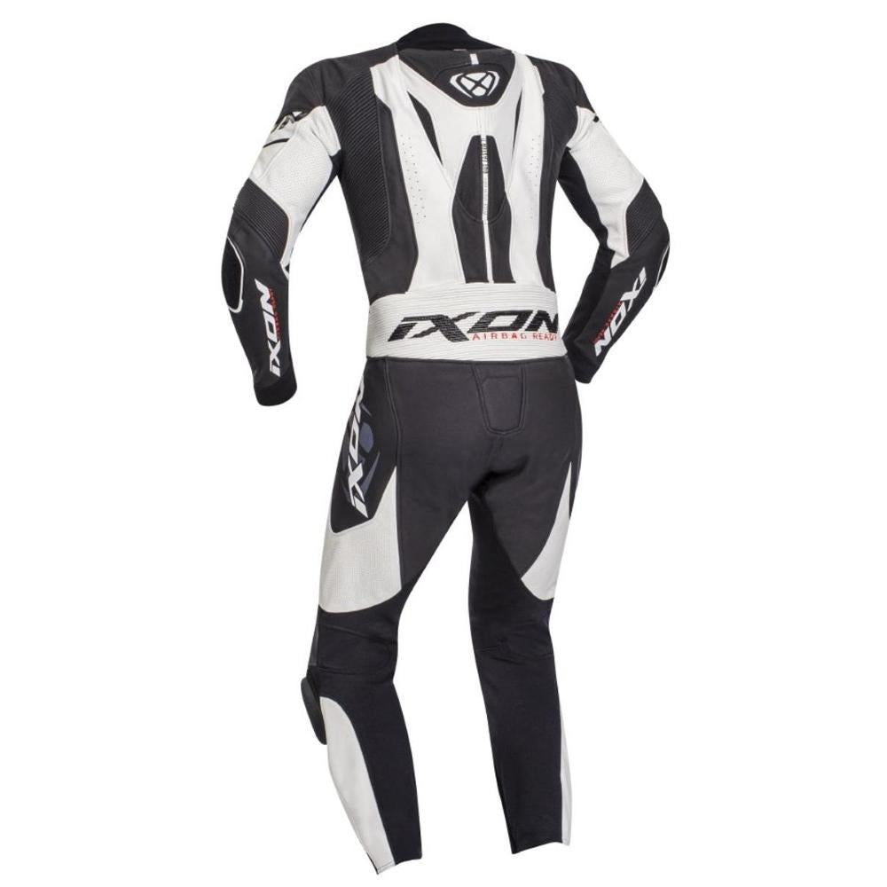 Tuta Moto Intera (CE) AAA in Pelle Ixon JACKAL Nero Bianco (In Esaurimento)