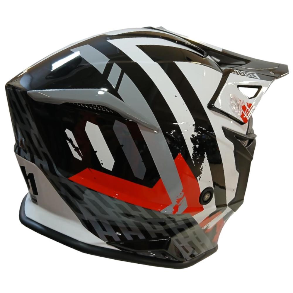 Casco Moto Cross Enduro Just1 J39 MARSHALL White-Red-Black 22.06