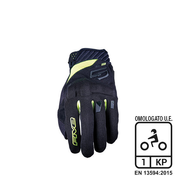 GUANTI MOTO FIVE RS3 EVO NERO-GIALLO FLUO