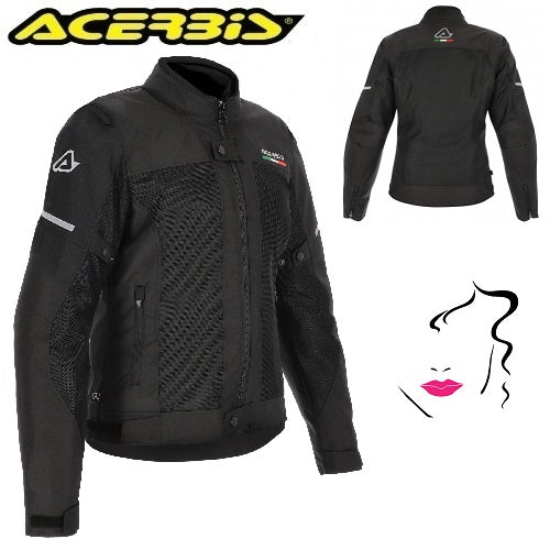 Giacca Moto 3 Strati CE Acerbis ON ROAD RUBY LADY Nero Bianco