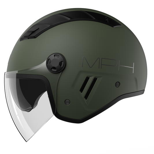 CASCO JET MPH AIRE OMOLOGAZIONE 22-06 VERDE MILITARE OPACO