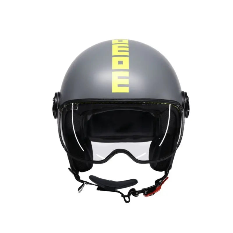 Casco Moto Jet Momo Design FGTR CLASSIC Fluo E2206 Grigio opaco / Giallo fluo