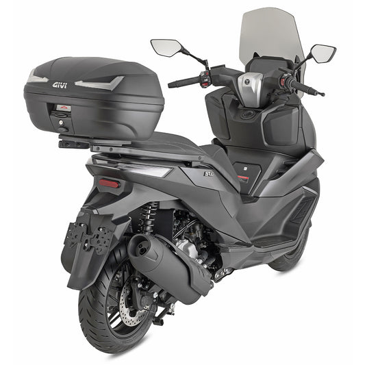 Bauletto MONOLOCK® 45 litri nero con catadiottri fumé. Comprensivo di piastra e kit universale.