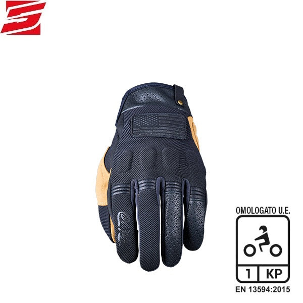 GUANTI MOTO FIVE SCRAMBLER NERO-TAN