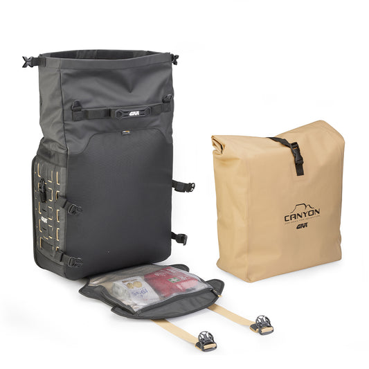 Coppia di borse Givi laterali waterproof GRT709B CANYON con sistema di fissaggio Unifit, 35+35 litri