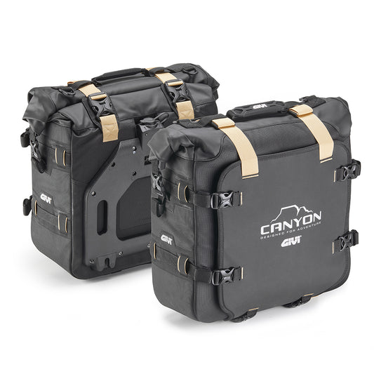 Coppia di borse laterali Givi GRT720B CANYON waterproof con sistema di fissaggio MONOKEY®, 25+25 lt