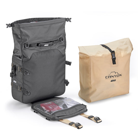 Coppia di borse laterali Givi GRT720B CANYON waterproof con sistema di fissaggio MONOKEY®, 25+25 lt