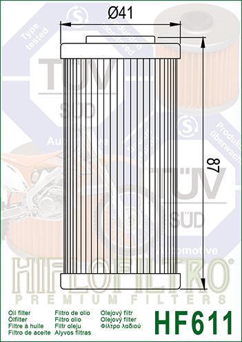 FILTRO OLIO HIFLO HF611 MV AGUSTA F4 750-1000 SHERCO 450