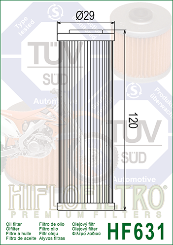 FILTRO OLIO HIFLO HF631 BETA RR 450-520 MOTORE BETA