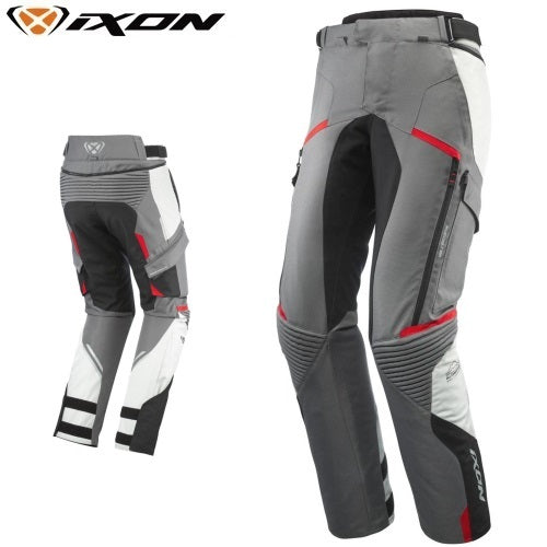 Pantalone Moto Touring Ixon MIDGARD PT Grigio-nero-rosso