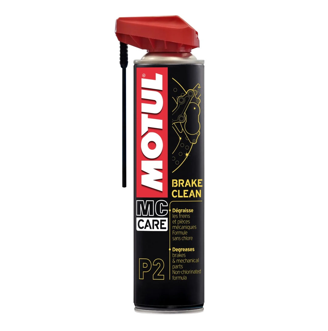 Motul - Potente Sgrassante Non Clorurato per Freni e Sistemi Meccanici - Spray - Dissolve Grasso, Olio e Catrame - MC Care Brake Clean P2 (Conf. 400 ml)