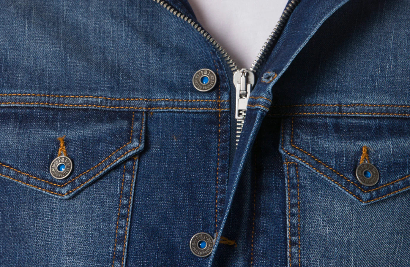 Giacca moto jeans PMJ - Promo jeans West Blu AAA